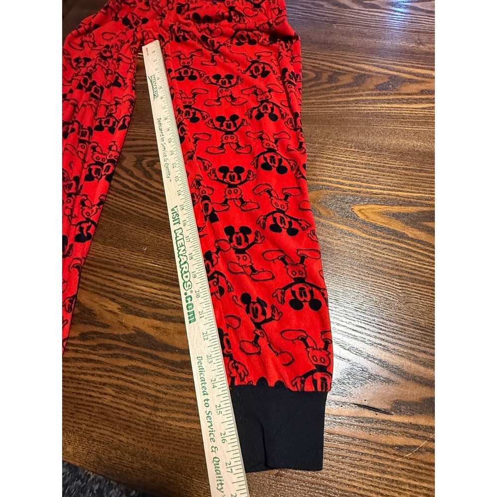 Disney Mickey Mouse Red Pajama Set Sleepwear Top Pants Womens S cozy soft - Picture 8 of 15